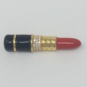 Kenneth J Lane Lipstick Crystal Brooch